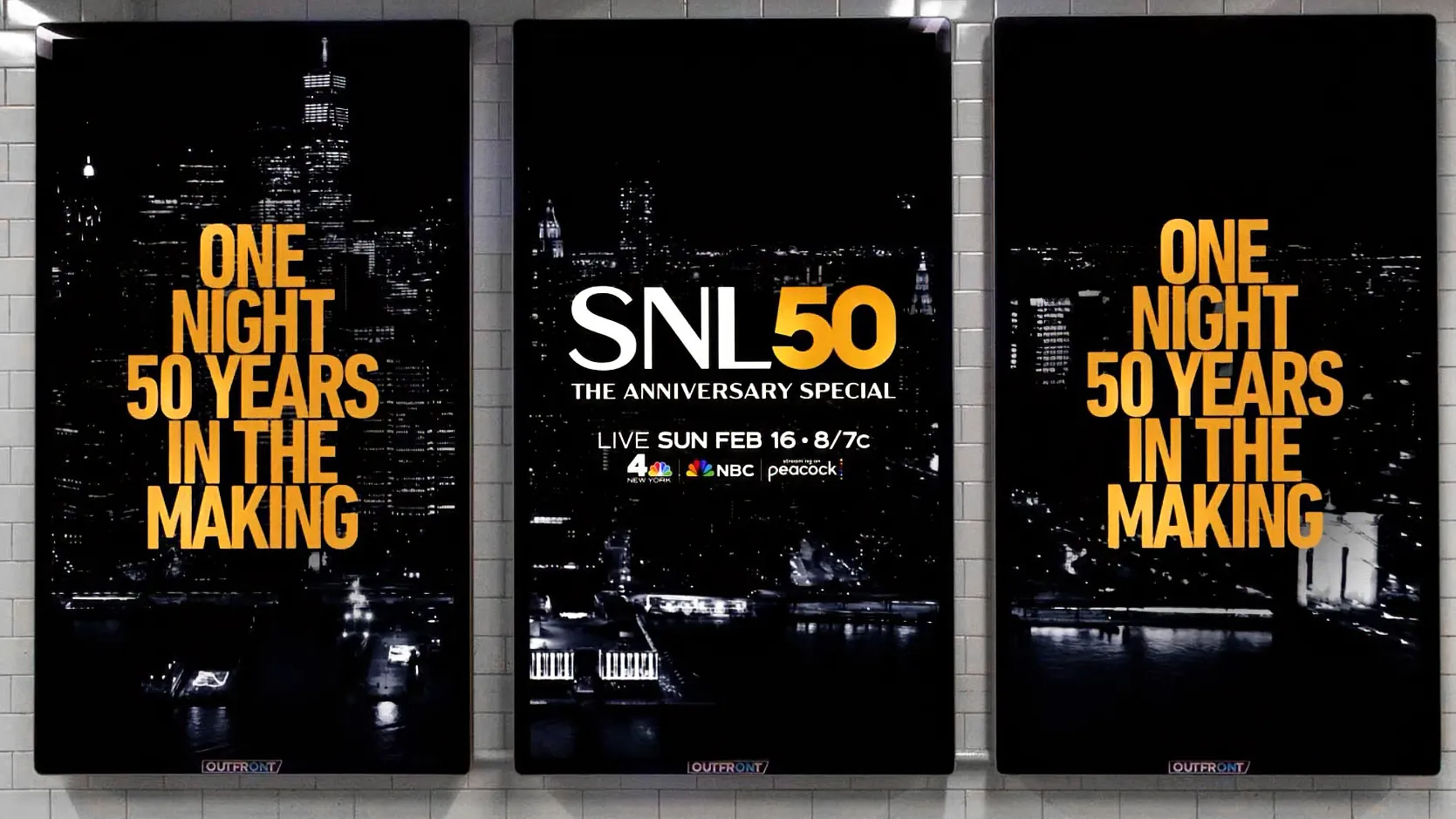 NBC DOOH · SNL50 digital out-of-home in-situ motion campaign